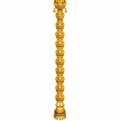Antique Gold Finish Temple Inspired Lakshmi Hair Choti V-2094