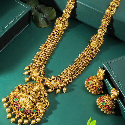 Lakshmi-Peacock Long Necklace Set K-1601