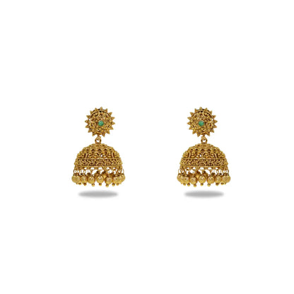 Classic Gold-Plated Temple Jhumka  N-195