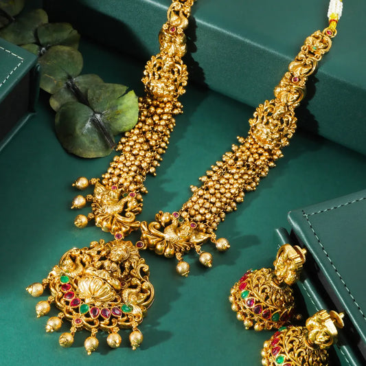 Lakshmi-Peacock Short Necklace Set K-1602