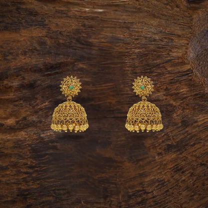 Classic Gold-Plated Temple Jhumka  N-195