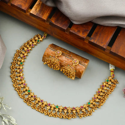 Traditional South Indian Temple Necklace Set