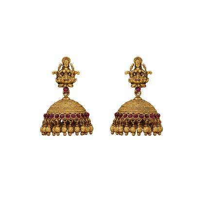 Antique Finish Gold-Plated Jhumka N-641