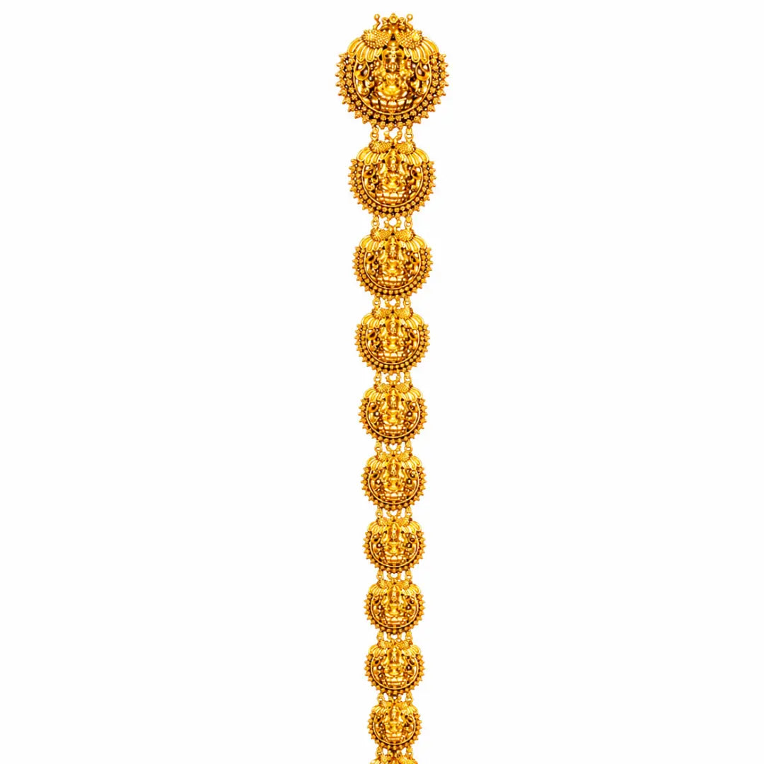 Antique Gold Finish Temple Inspired Hair Choti V-2092