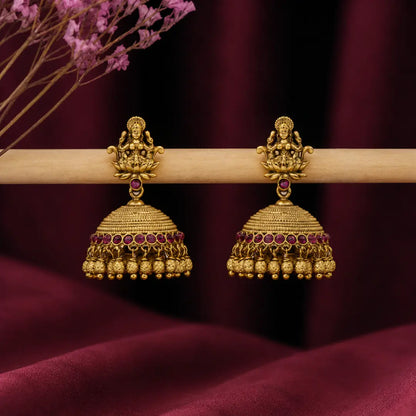 Antique Finish Gold-Plated Jhumka N-641