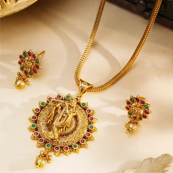 Krishna Gold-Plated Pendant Set