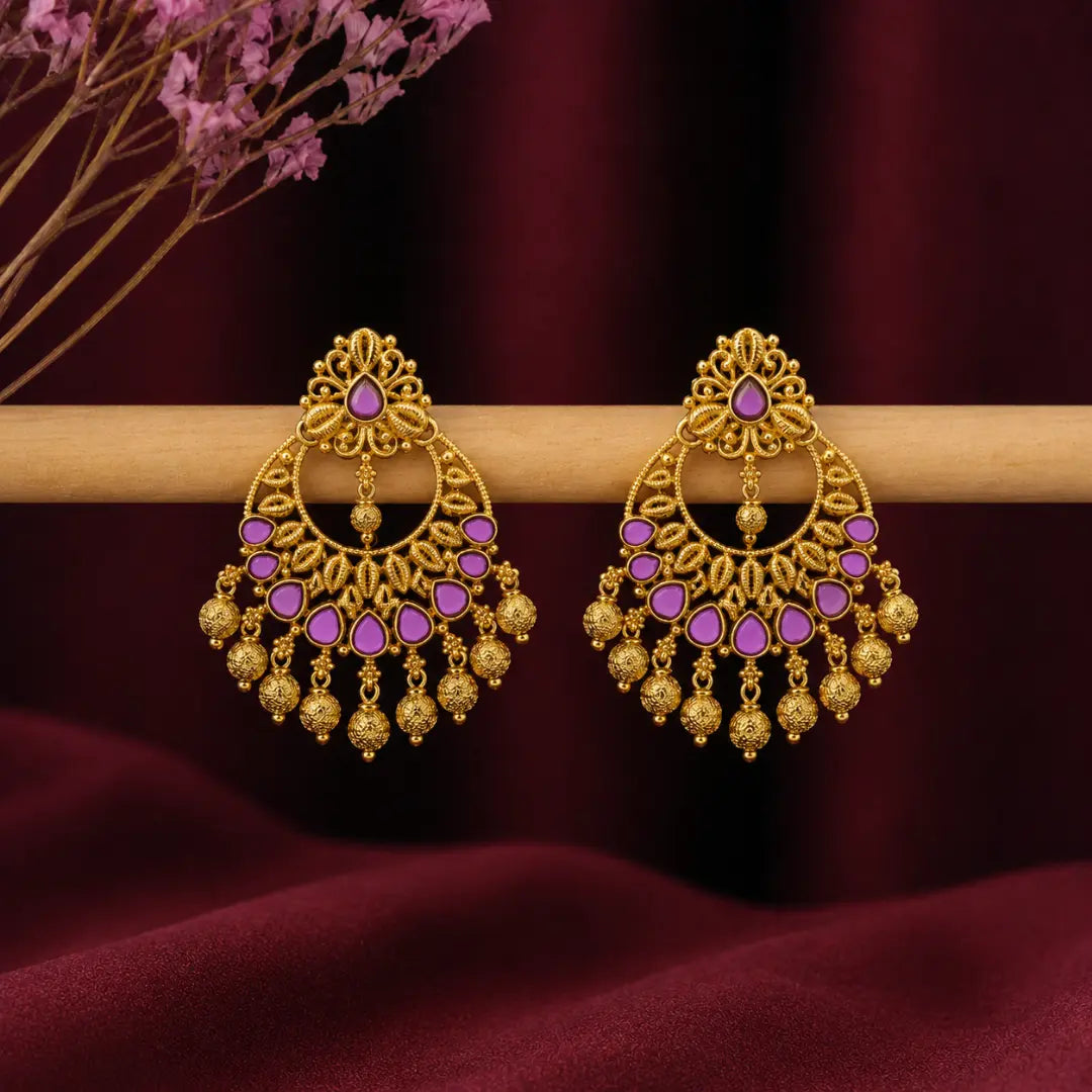 Kemp Temple Chandbali Earrings R-1068