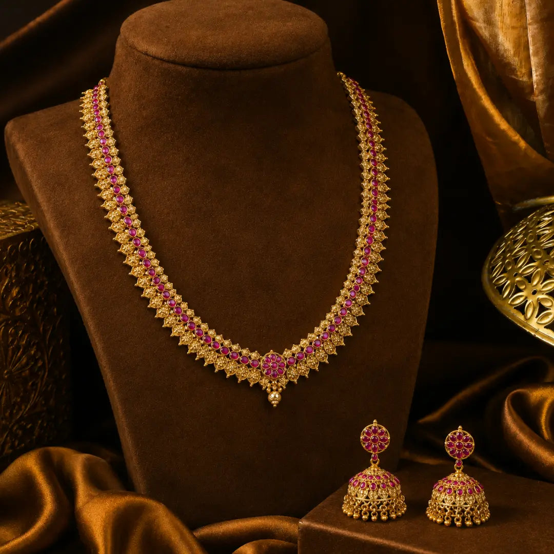 Antique Long Necklace Set K-1114