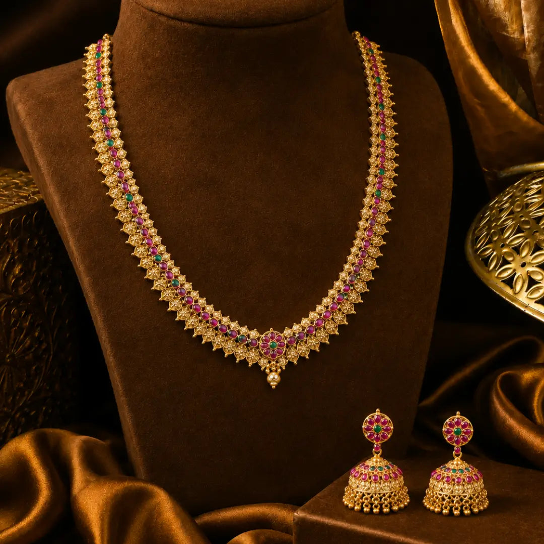 Antique Long Necklace Set K-1114