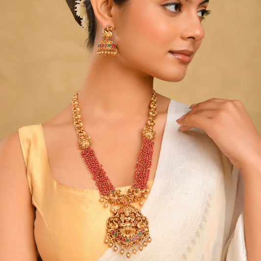 Lakshmi-Peacock Long Necklace Set K-1601