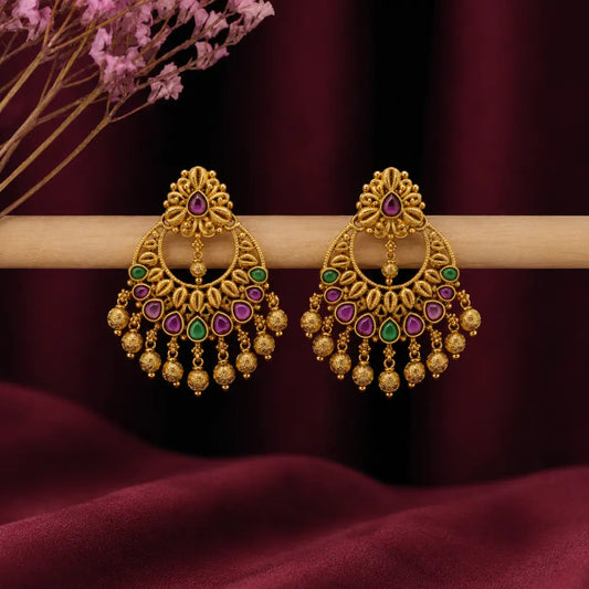 Kemp Temple Chandbali Earrings R-1068