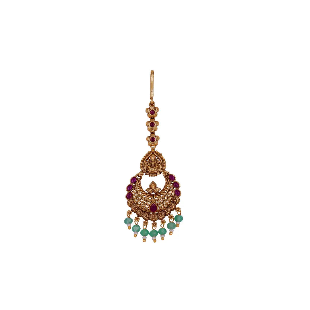 Auspicious Maa Lakshmi Antique Finish Maang Tikka T-10