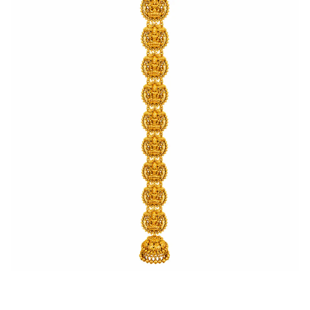 Antique Gold Finish Temple Inspired Hair Choti V-2092
