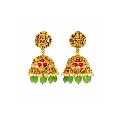 Devi Alankara Kantha Long Necklace Set | Gold-Plated Temple Jewellery J-1024