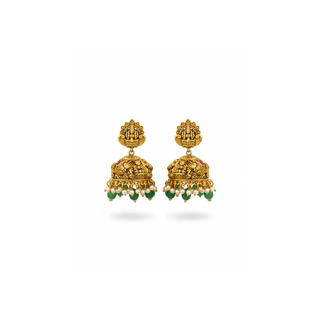 Laxmi Design Temple Jewellery Long Necklace Set | South Indian Bridal J-1243
