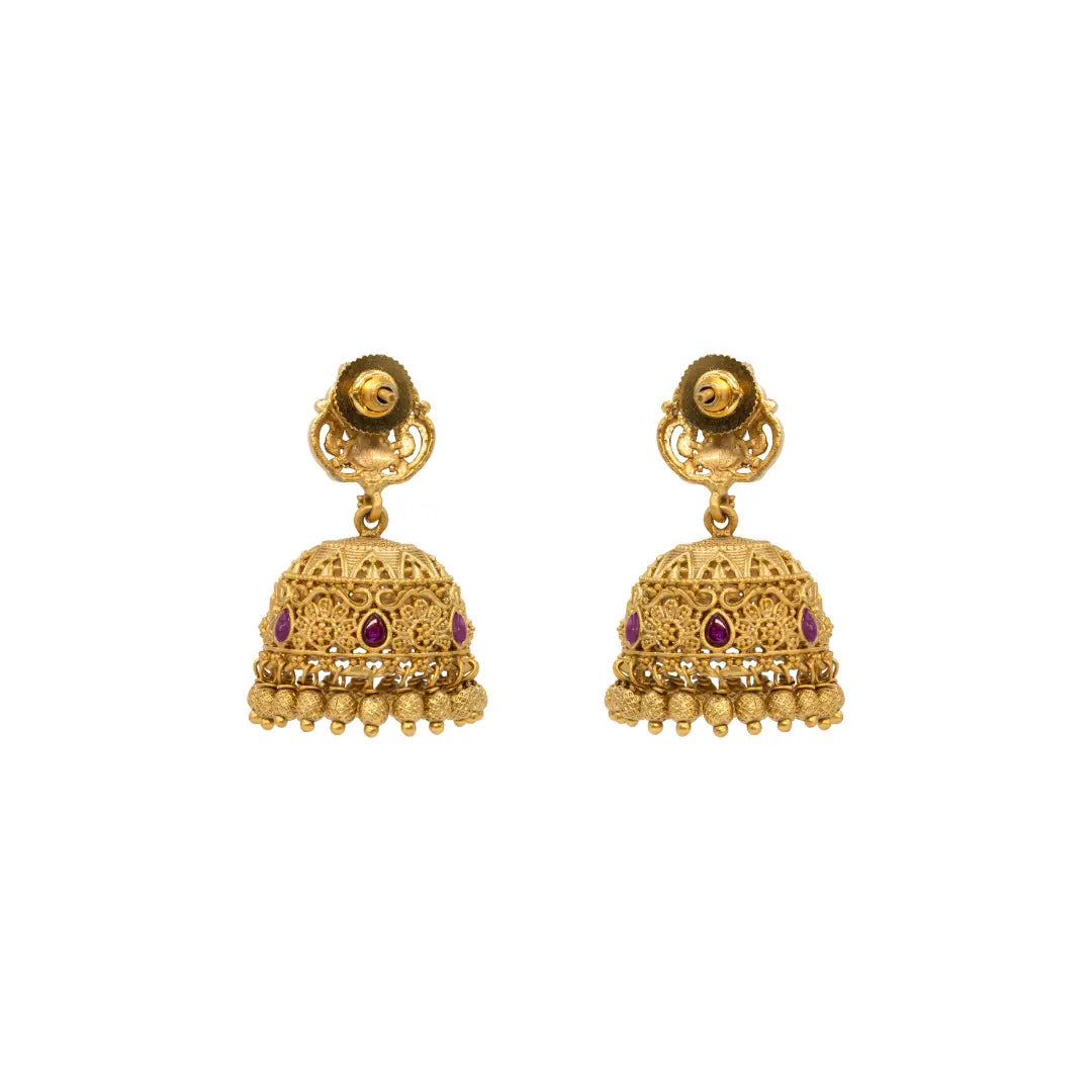 Antique Temple Gold-Plated Jhumka R-1137