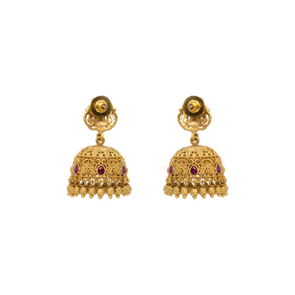 Antique Temple Gold-Plated Jhumka R-1137