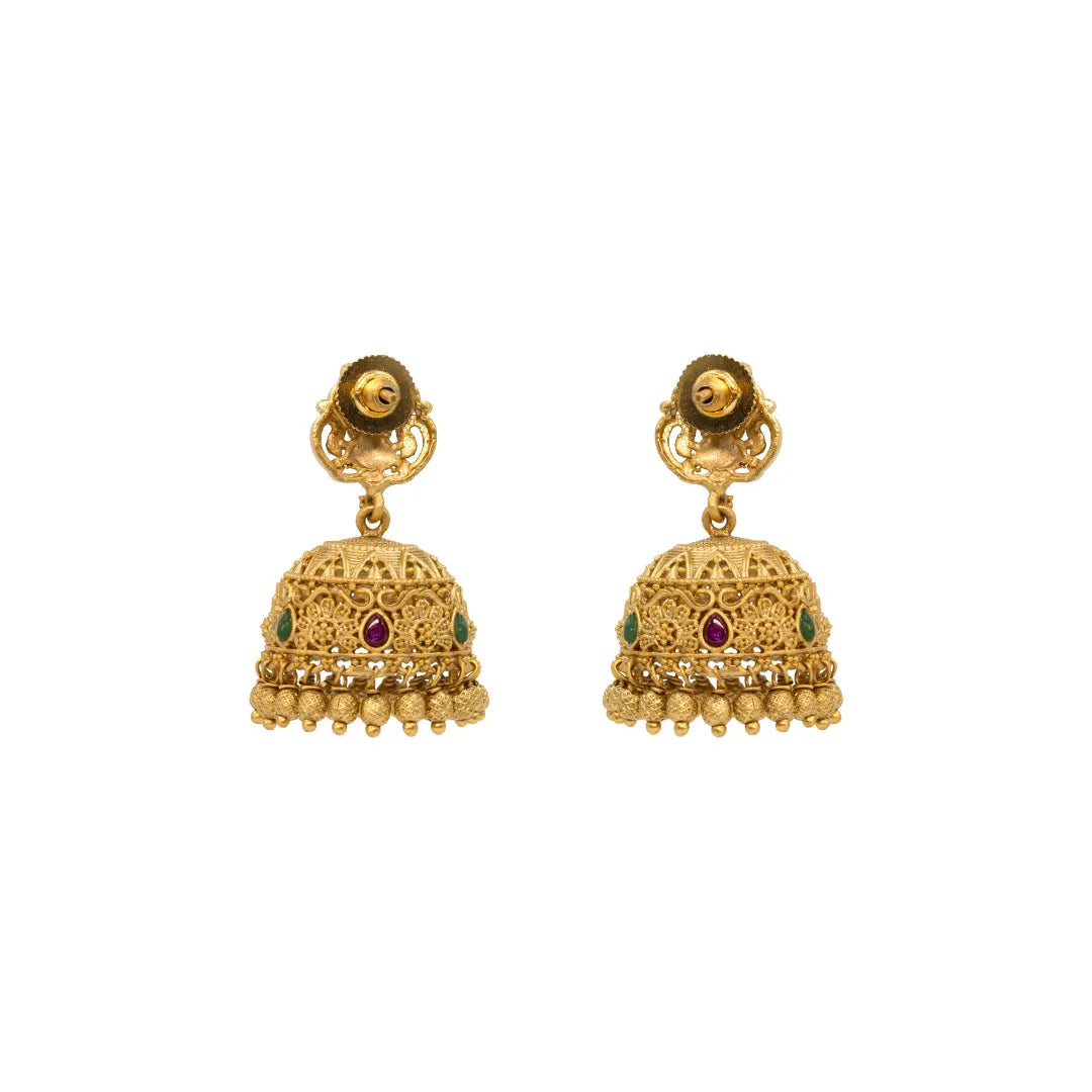 Antique Temple Gold-Plated Jhumka R-1137