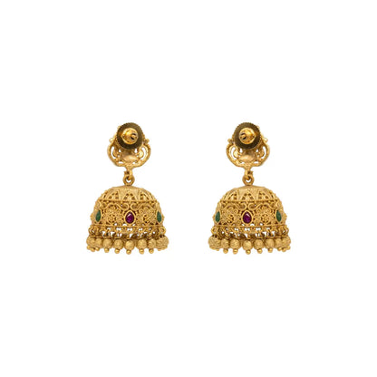 Antique Temple Gold-Plated Jhumka R-1137