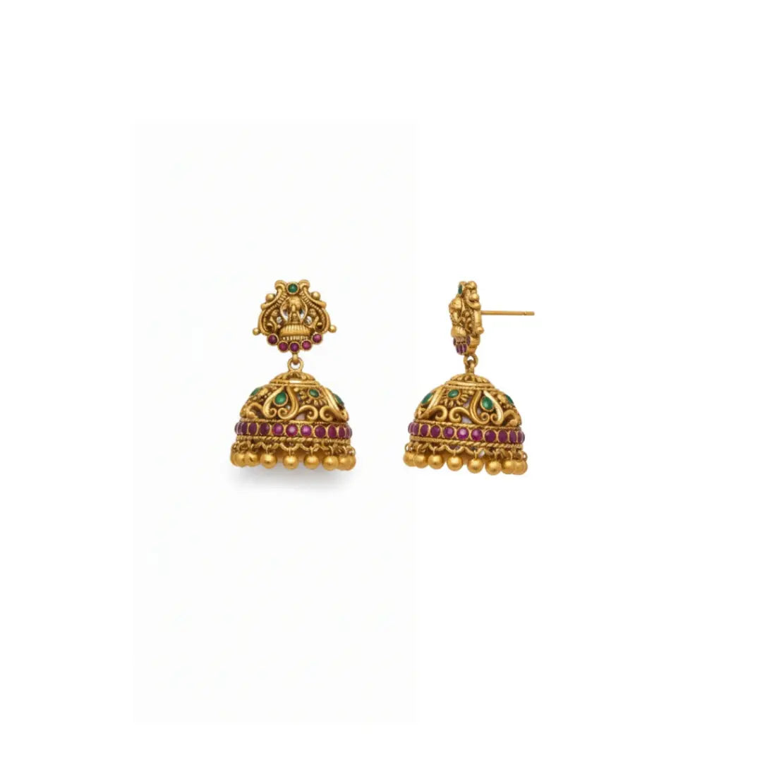 Gold-Plated Peacock Motif Long Necklace Set N-35