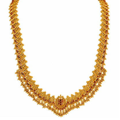 Swarna Navaratna Kodi Kanti Combo Necklace Set | Gold-Plated Temple K-1883N