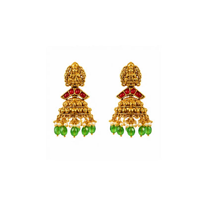 Meenakshi Rekha Haram Long Necklace Set | Gold-Plated Temple Jewellery J-867
