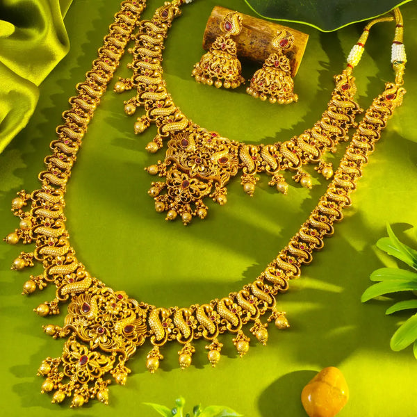 Peacock & Flower Combo Necklace Set K-1240N