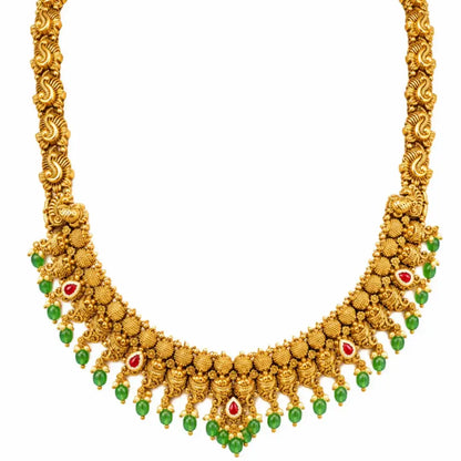 Pachi Muthu Swarna Kanti Combo Necklace Set | Gold-Plated Temple