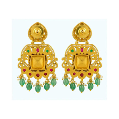 Hiranya Spanda Temple Jewellery Jhumka Earrings for Bridal Wear