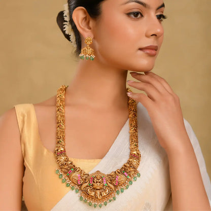Bridal Temple Jewellery Combo Set with Laxmi Design | 1 Gram Gold J-1242N