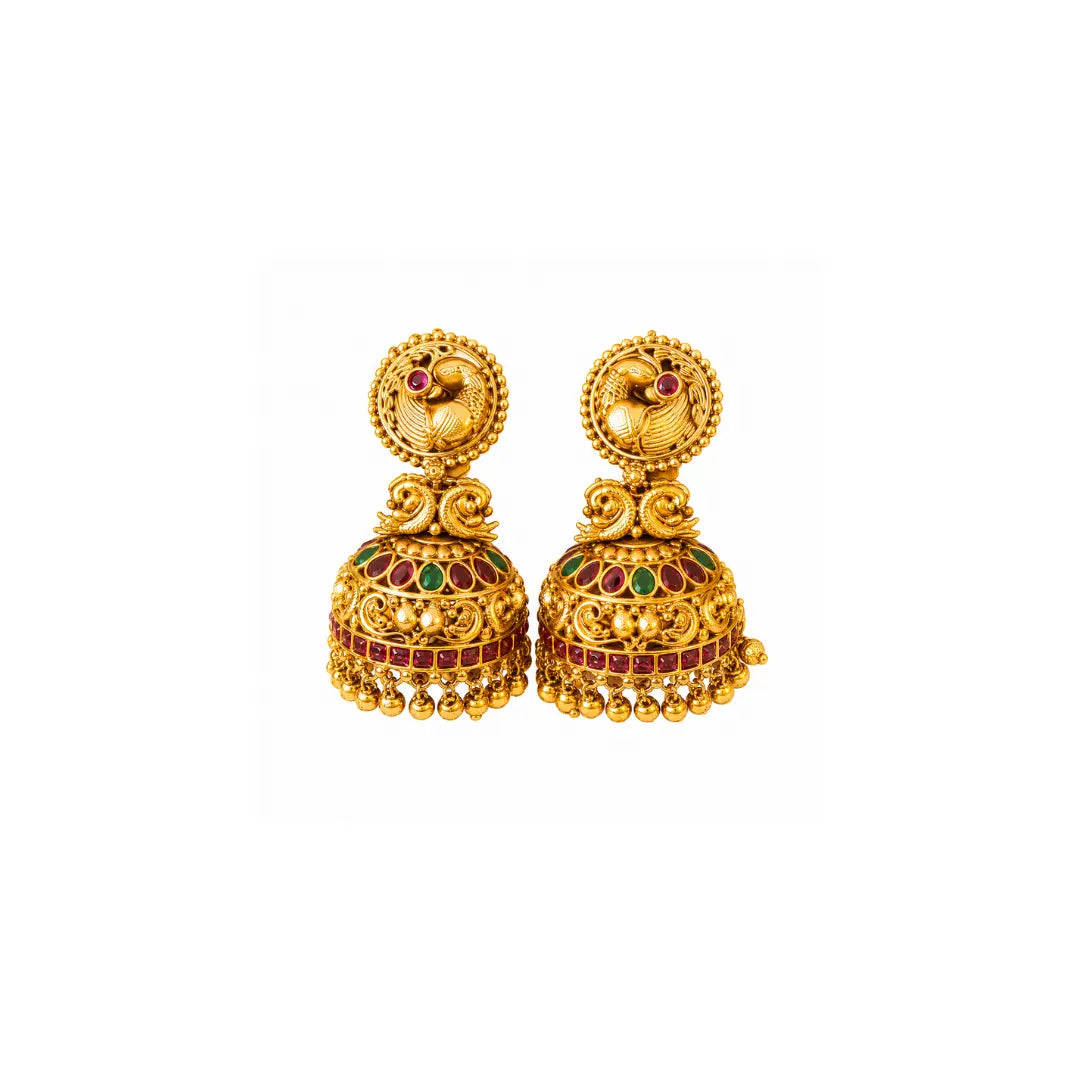 Peacock Elegance Gold-Plated Long Necklace Set K-1152