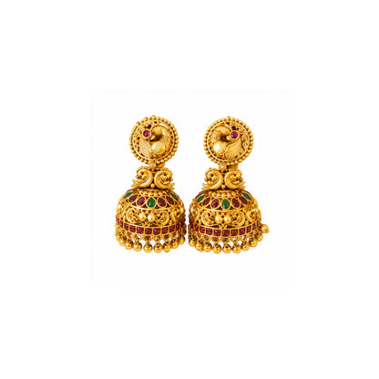 Peacock Elegance Gold-Plated Long Necklace Set K-1152