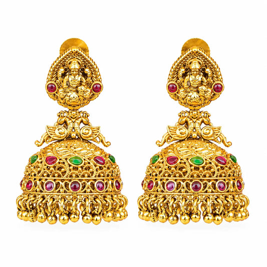 Kaveri Kanti Jhumka | Gold-Plated Sacred River Radiance Earrings