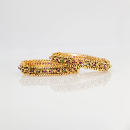 Handcrafted Antique Paired Bangle V-1824