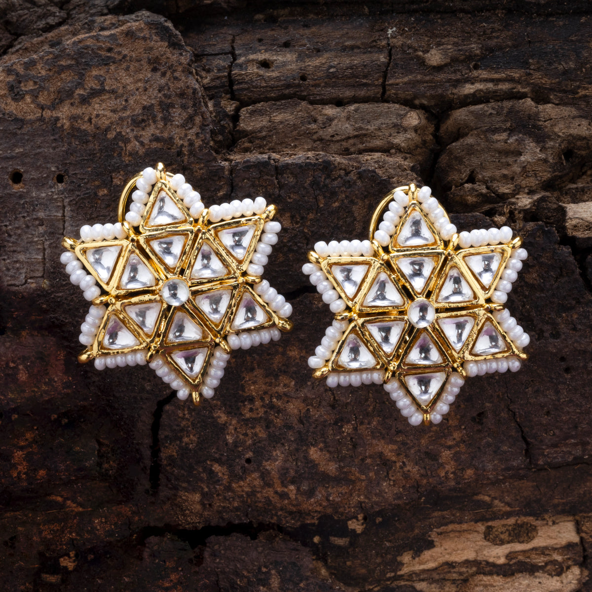 Antique Gold-Plated Star Earring D-115