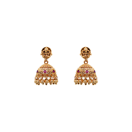 Antique Laxmi Gold Finish Jhumka  T-19