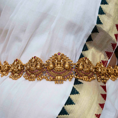 Gold-Plated Antique Temple Style Waist Belt V-1919