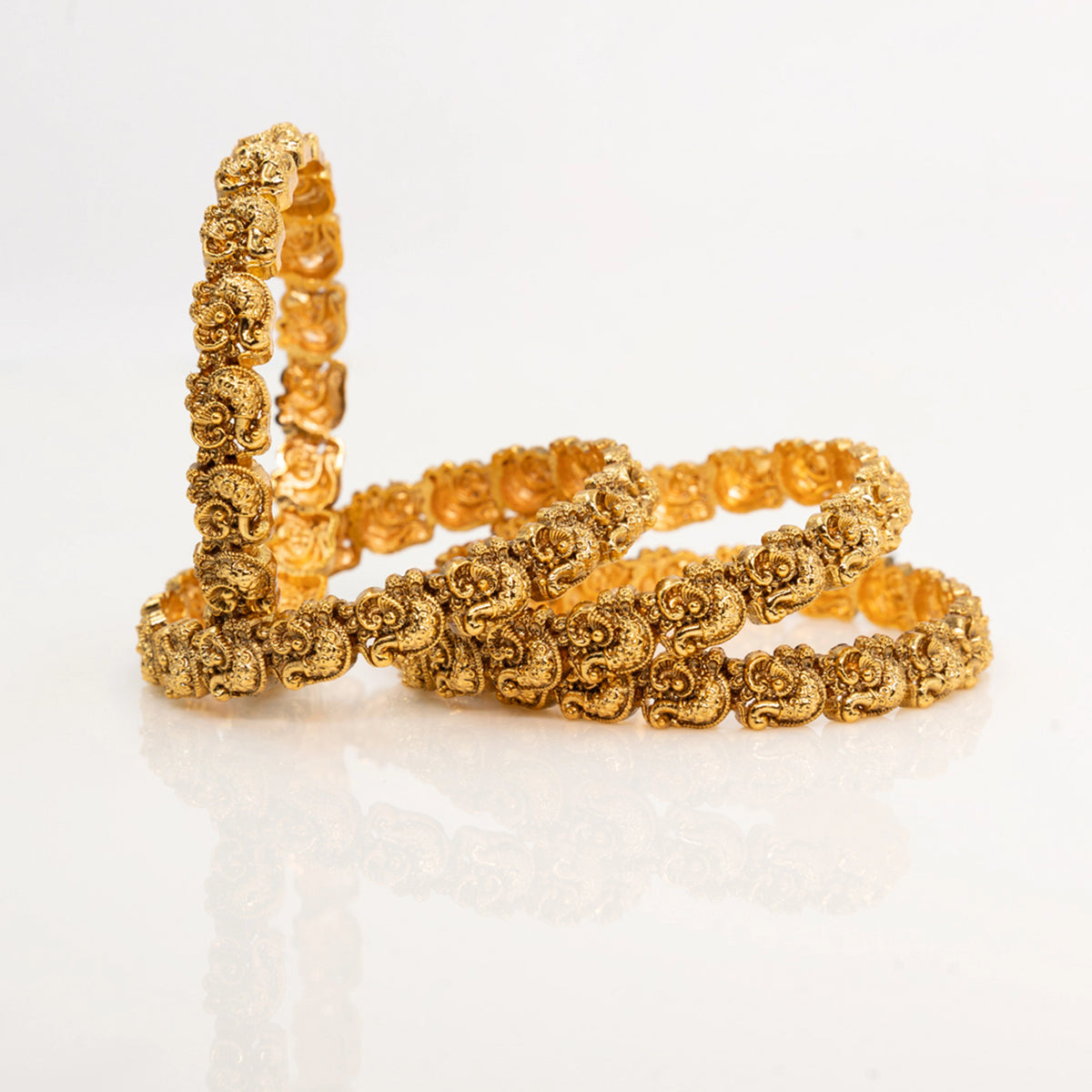 Antique Gold-Plated Peacock Bangle K-1003