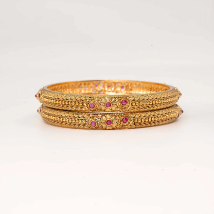 Ruby Grace Antique Gold Plated Bangle V-1240