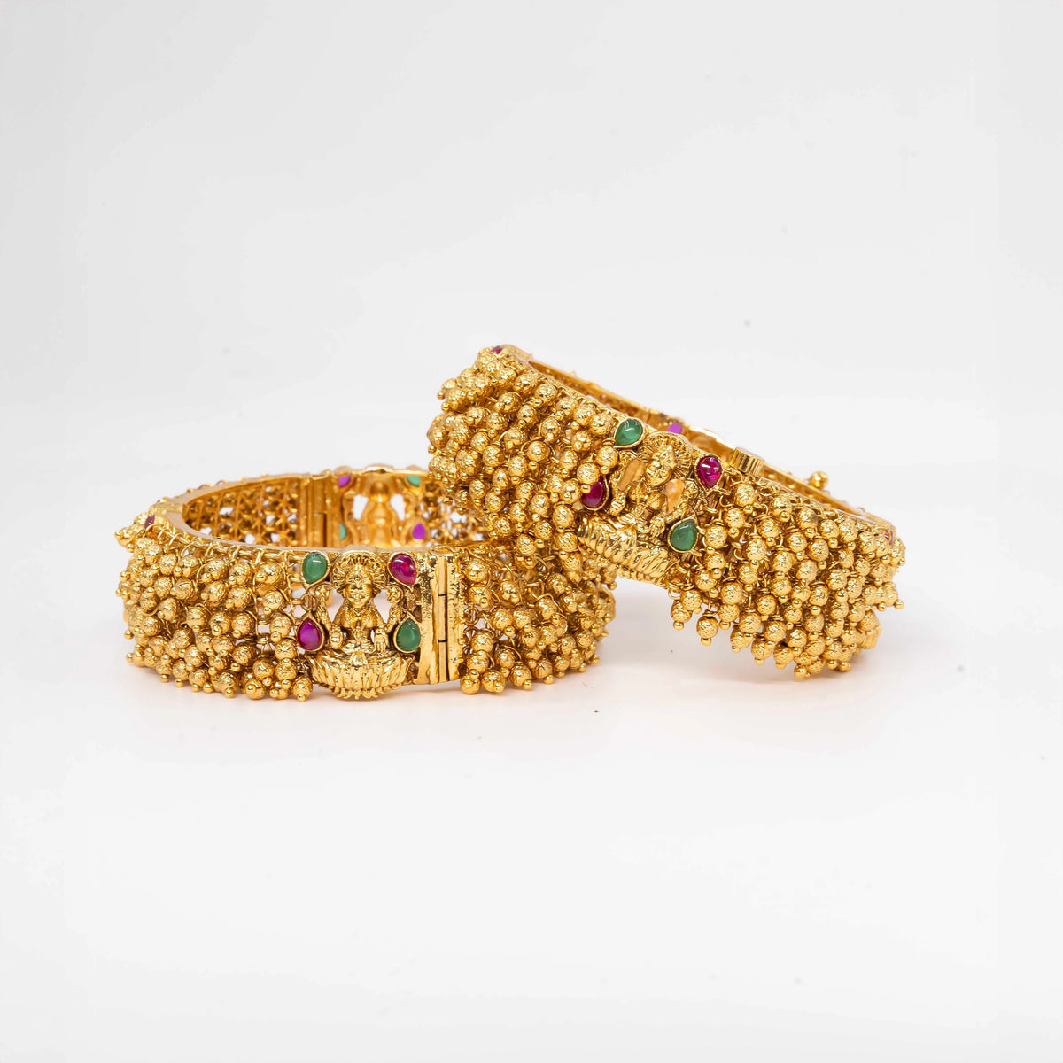 Lakshmi Lotus Antique Gold-Plated Bangle– K-999