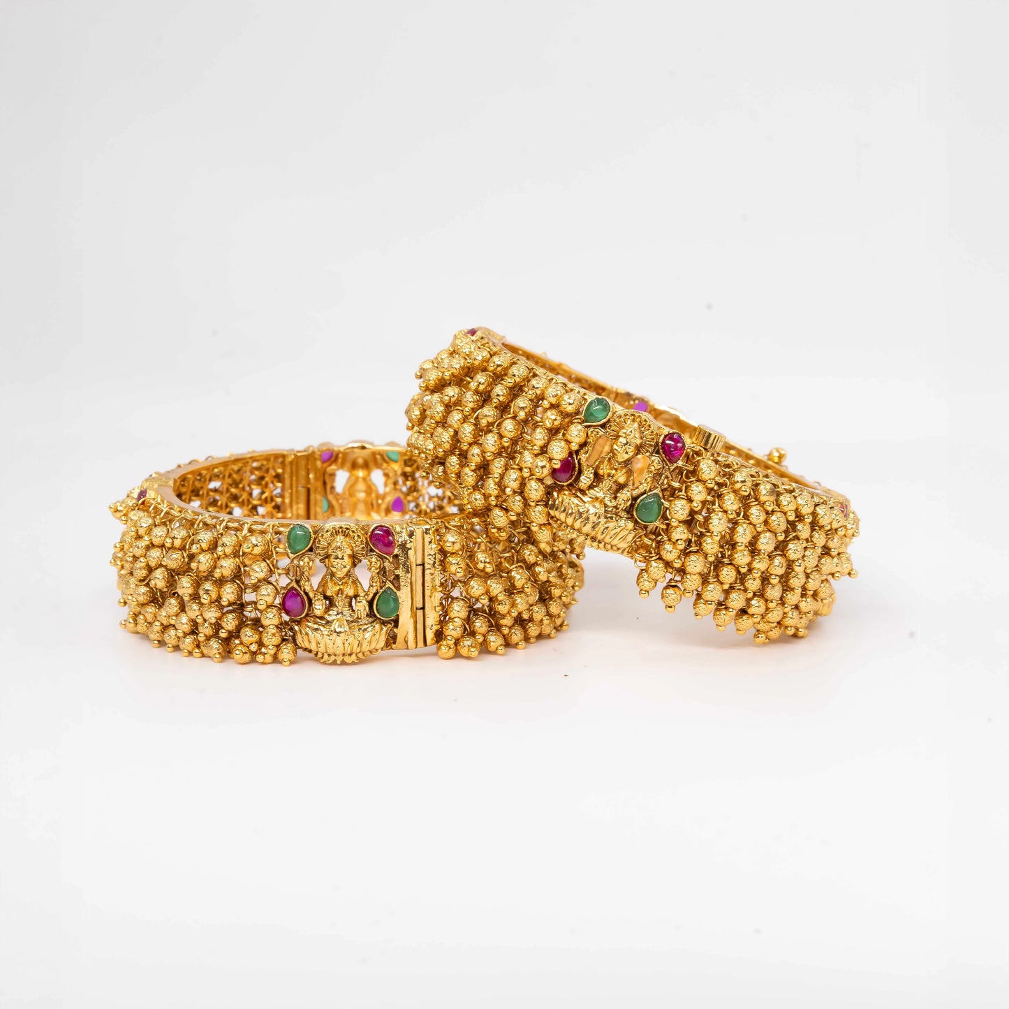 Lakshmi Lotus Antique Gold-Plated Bangle– K-999