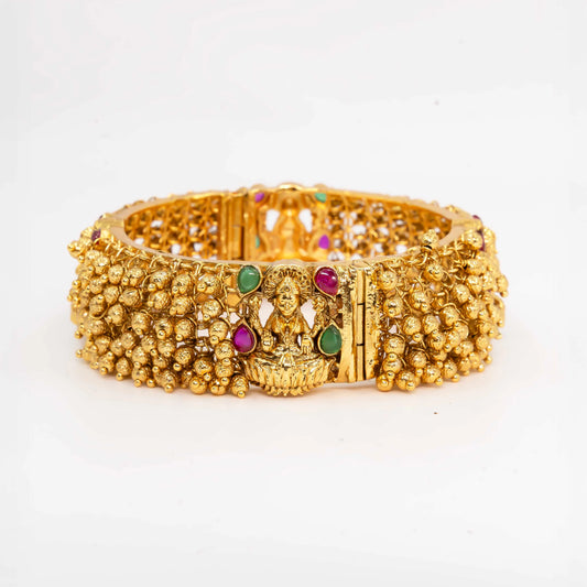 Lakshmi Lotus Antique Gold-Plated Bangle– K-999