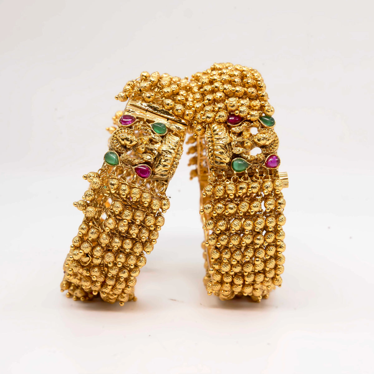 Lakshmi Lotus Antique Gold-Plated Bangle– K-999