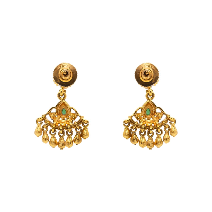 Antique Gold Plated Temple Bali with Pink Stones R-2162