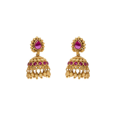 Antique Small Leaf Petal Jhumka T-16