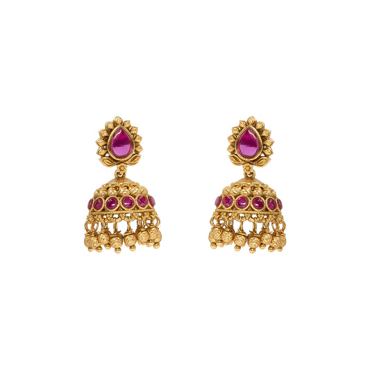 Antique Small Leaf Petal Jhumka T-16