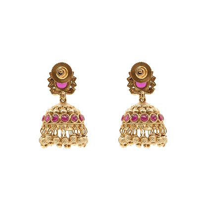 Antique Small Leaf Petal Jhumka T-16