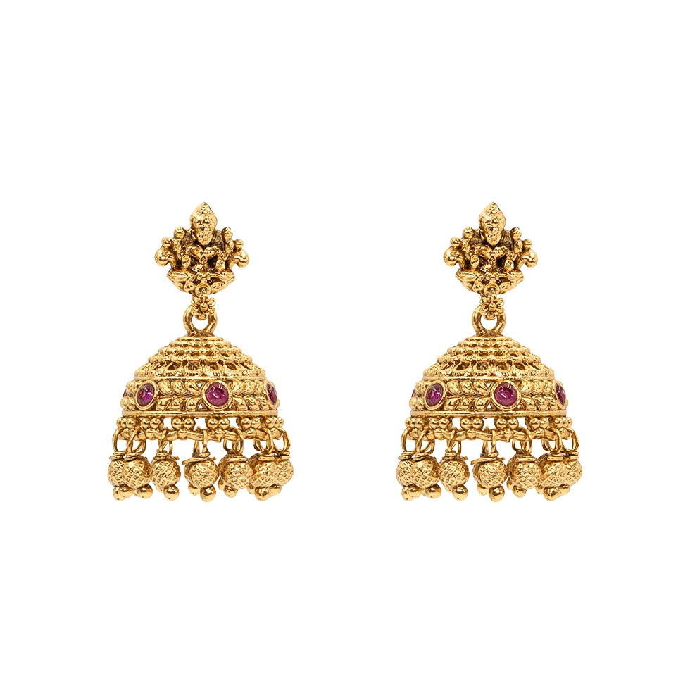 Antique Laxmi Gold Finish Jhumka  T-19