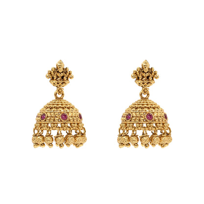 Antique Laxmi Gold Finish Jhumka  T-19