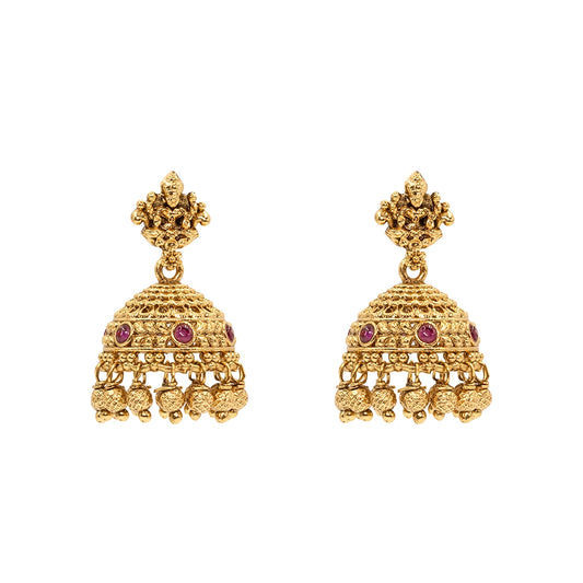Antique Laxmi Gold Finish Jhumka  T-19